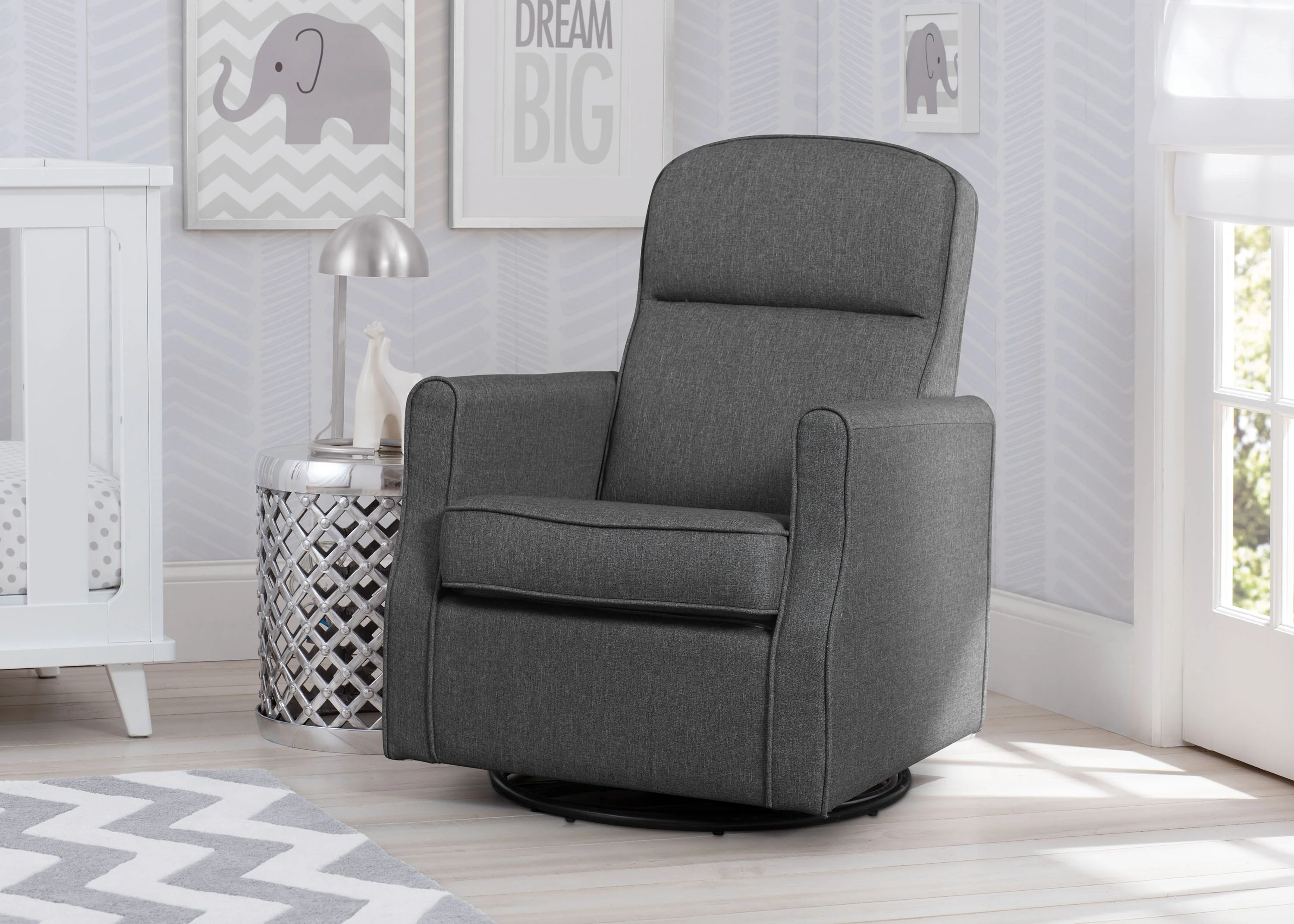 Blair Slim Nursery Glider Swivel Rocker Chair - Image 7