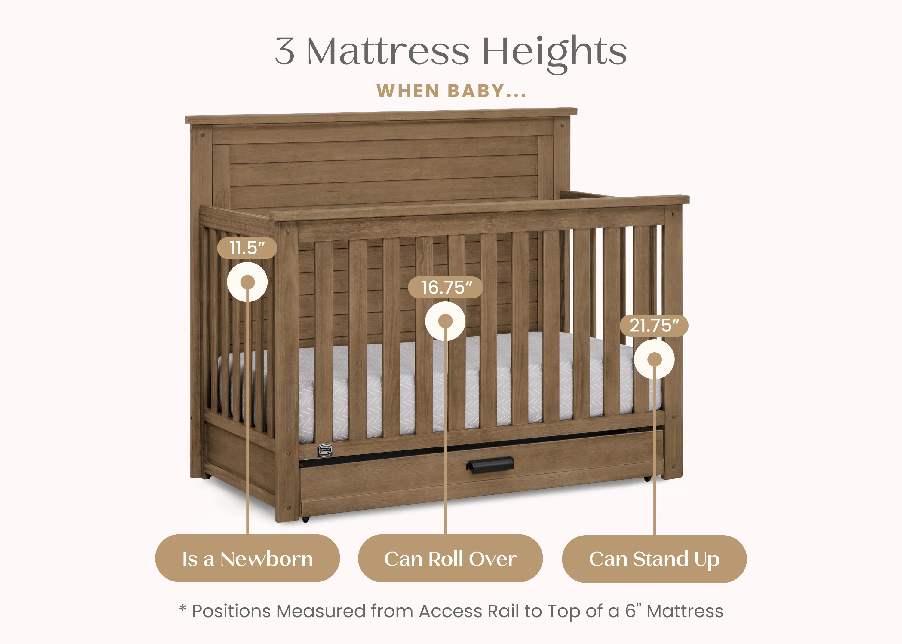 Caden 6-in-1 Convertible Crib with Trundle Drawer - Image 41