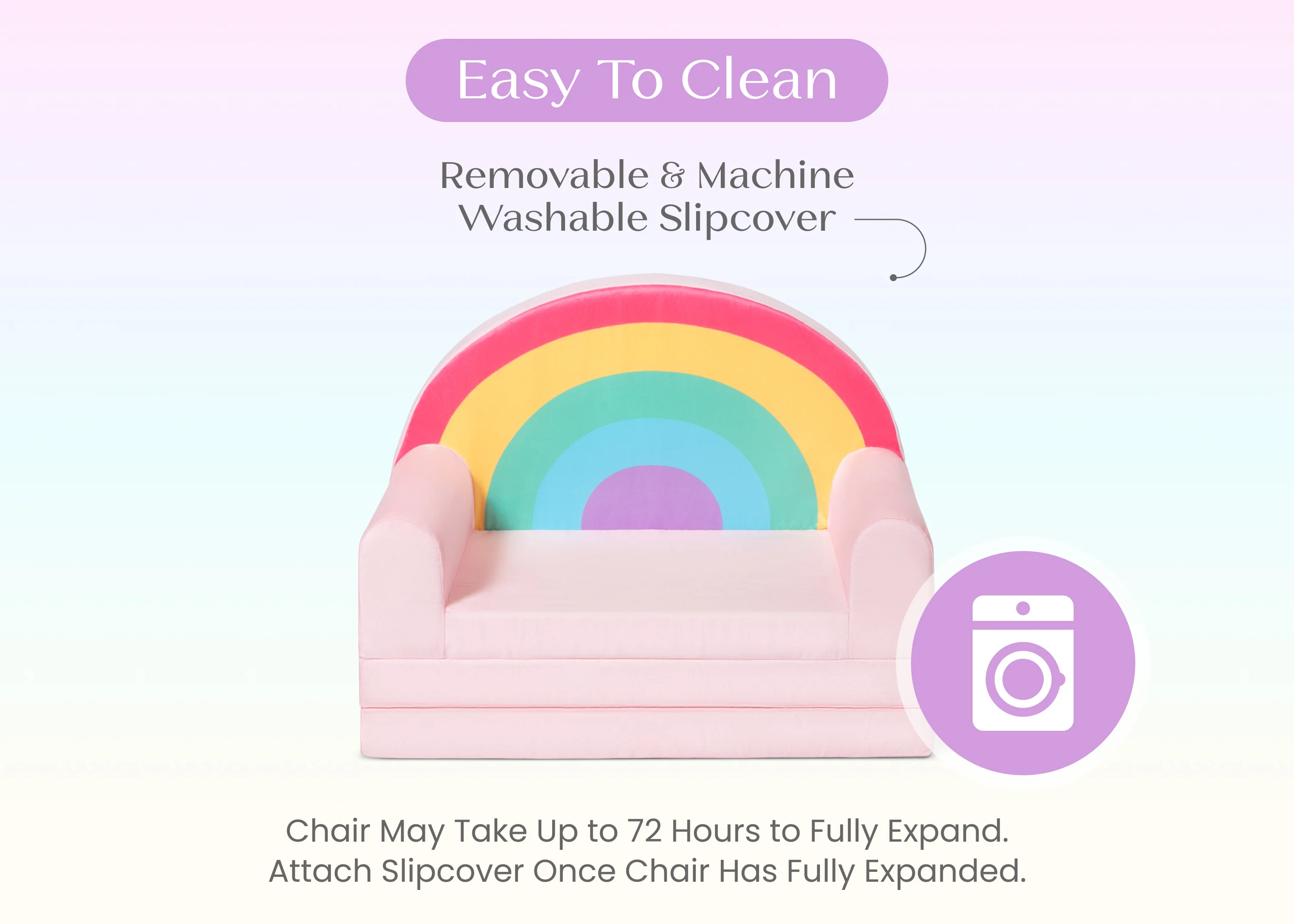 Cozee Rainbow Figural Flip-Out 2-in-1 Convertible Chair to Lounger - Image 5