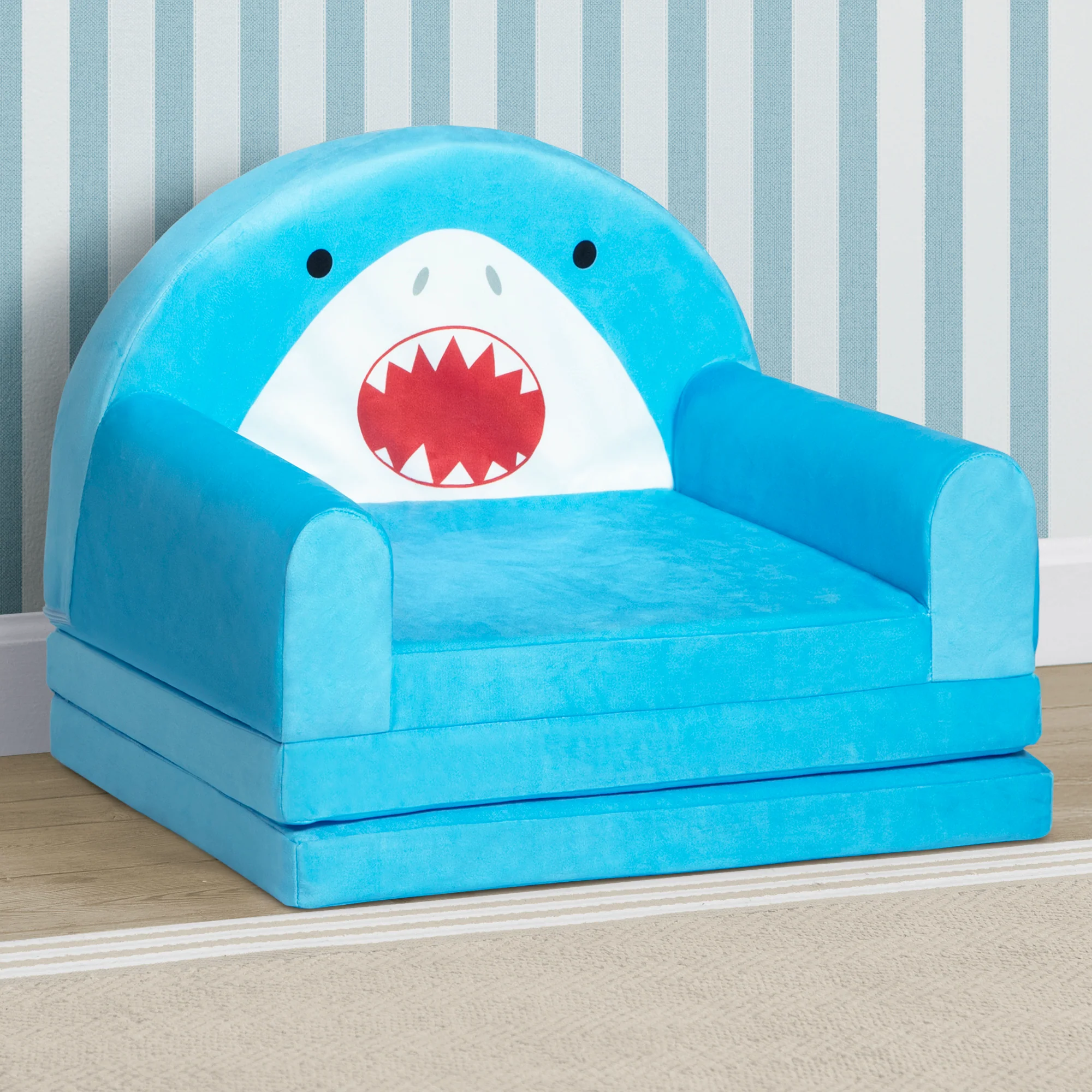 Cozee Shark Figural Flip-Out 2-in-1 Convertible Chair to Lounger - Image 8