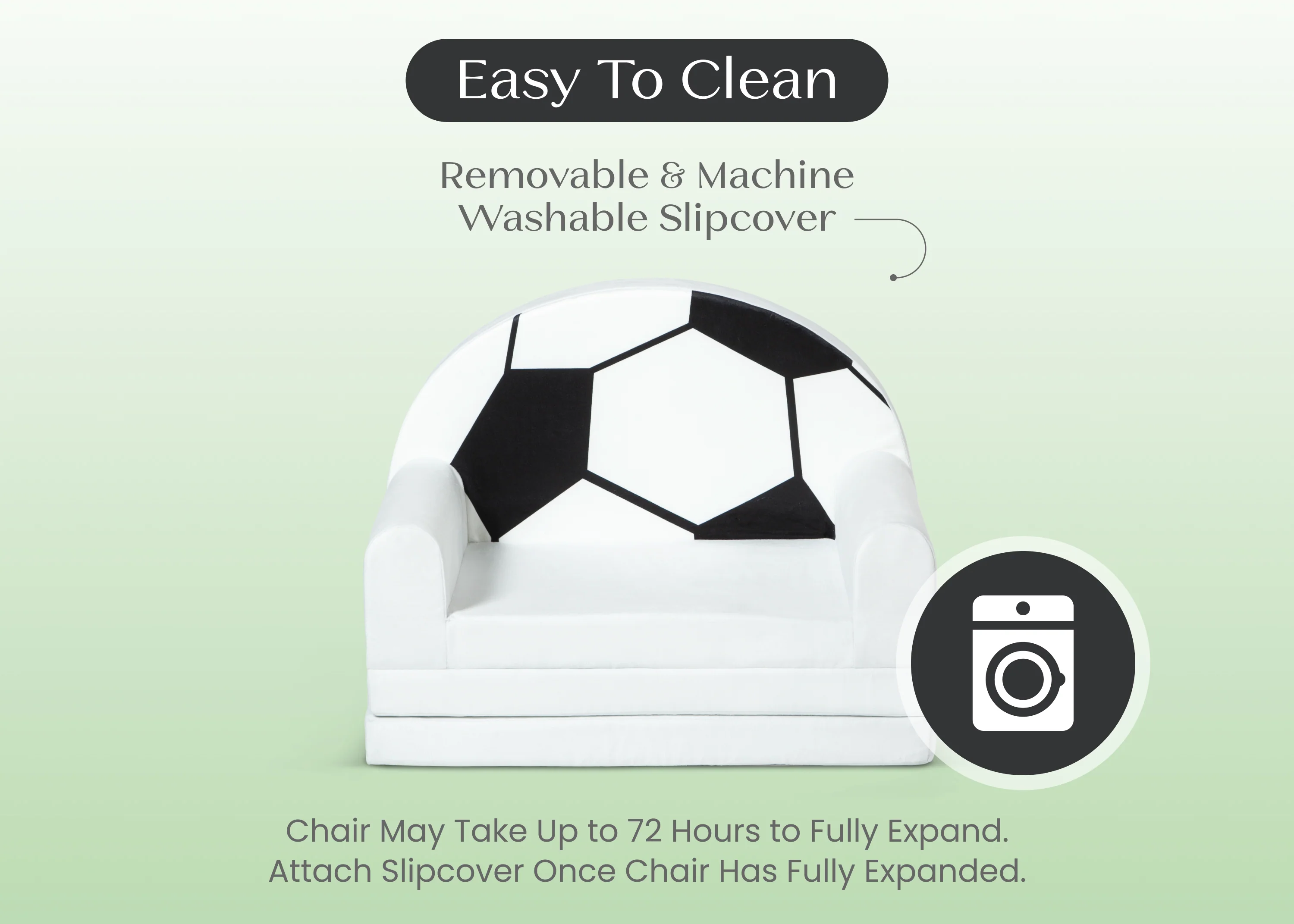 Cozee Soccer Ball Figural Flip-Out 2-in-1 Convertible Chair to Lounger - Image 5