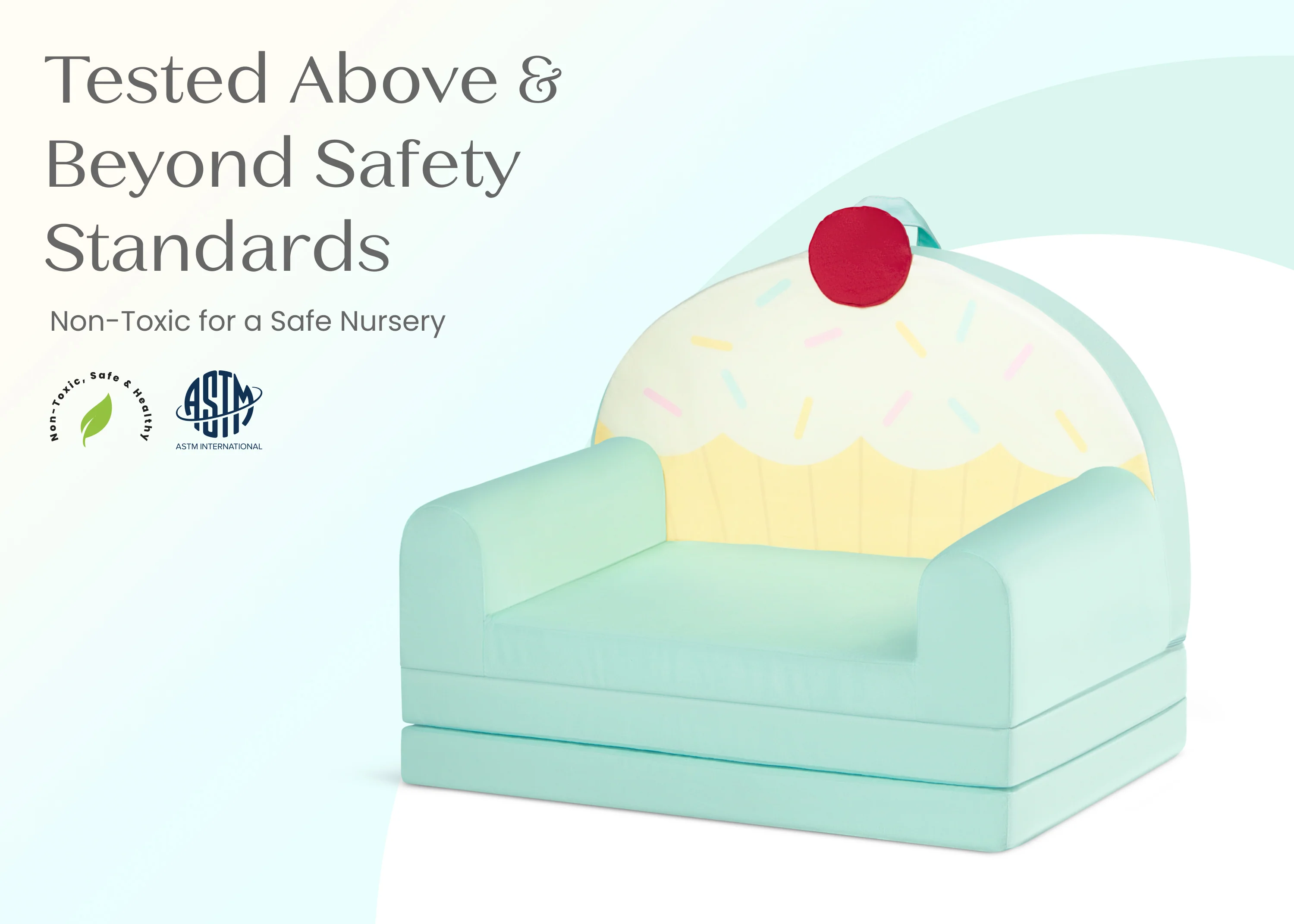 Cupcake Rainbow Figural Flip-Out 2-in-1 Convertible Chair to Lounger - Image 6