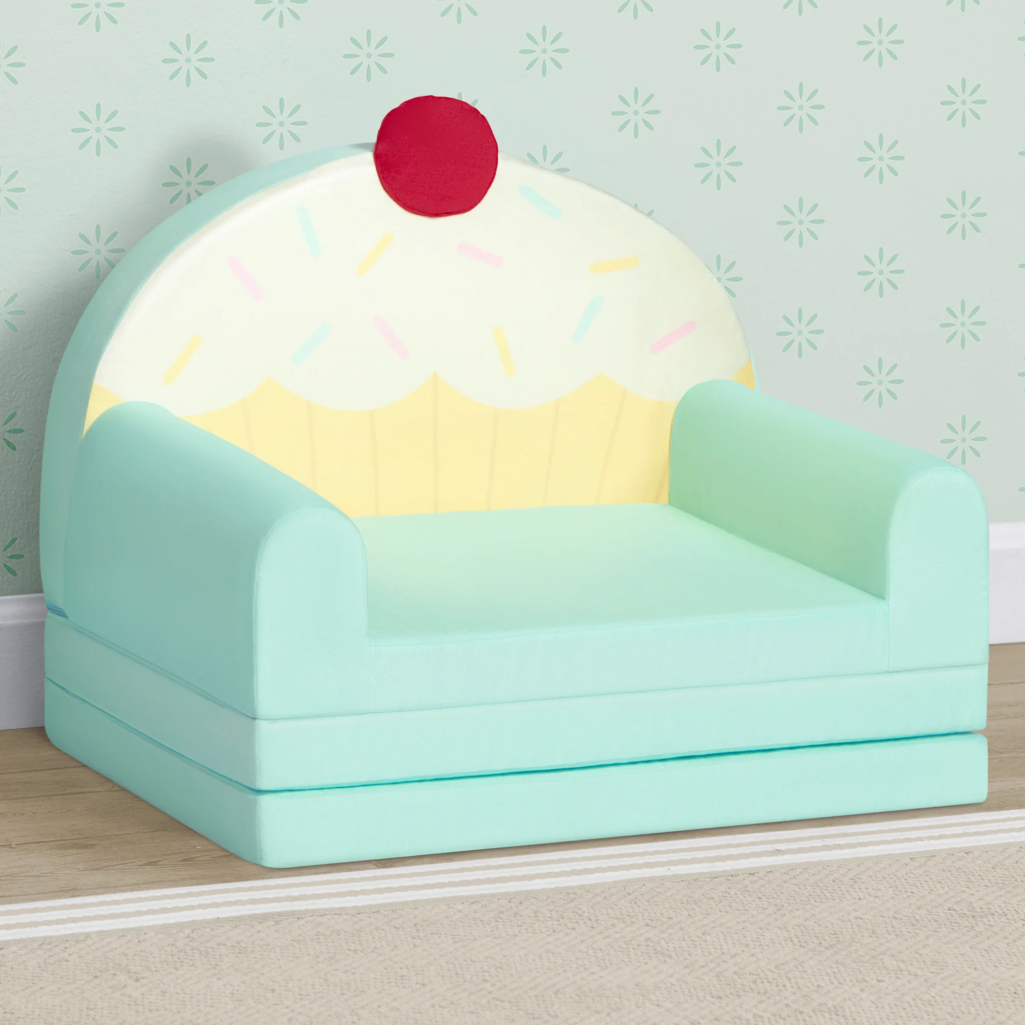 Cupcake Rainbow Figural Flip-Out 2-in-1 Convertible Chair to Lounger - Image 8