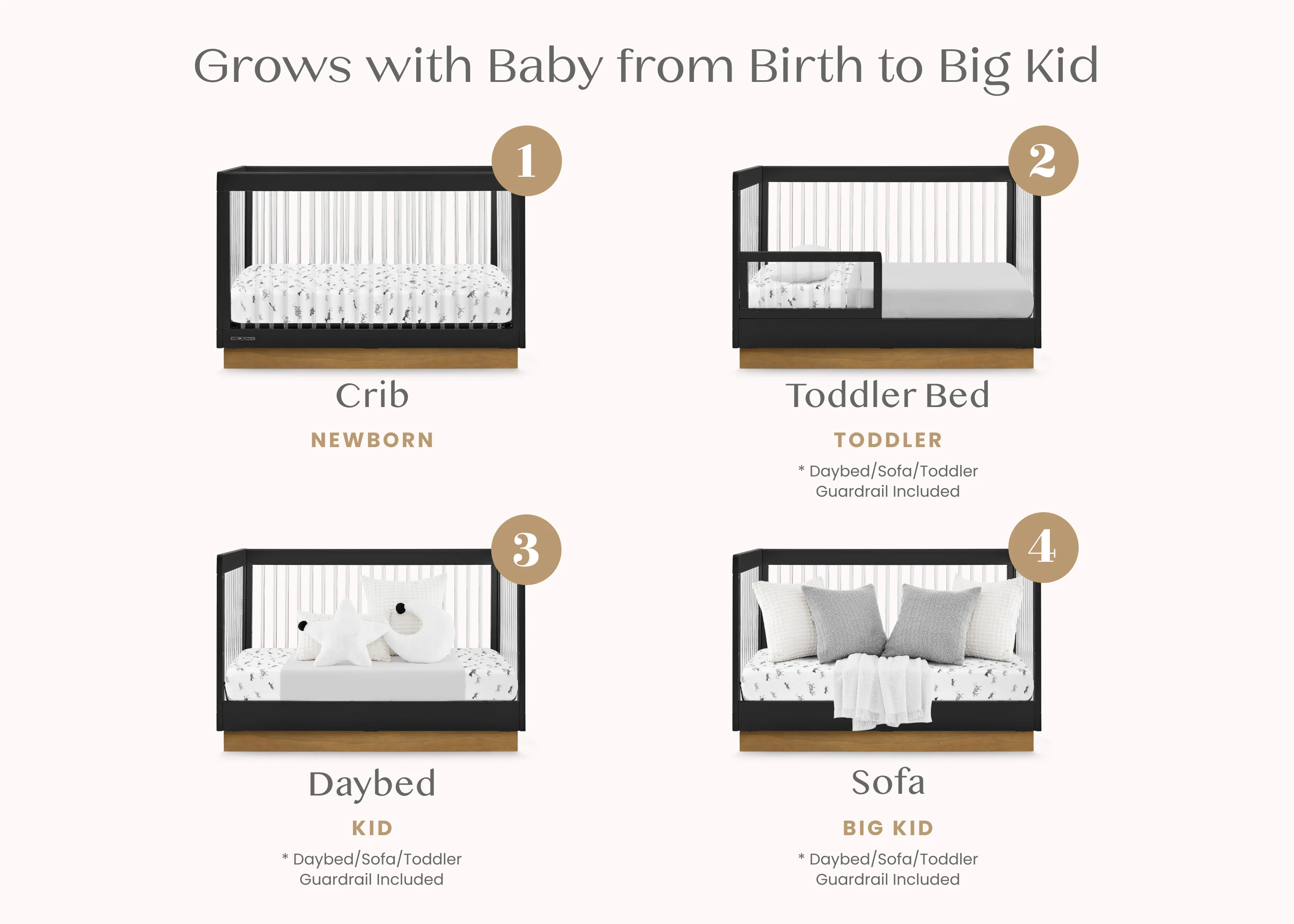 James Acrylic 4-in-1 Convertible Crib - Image 19