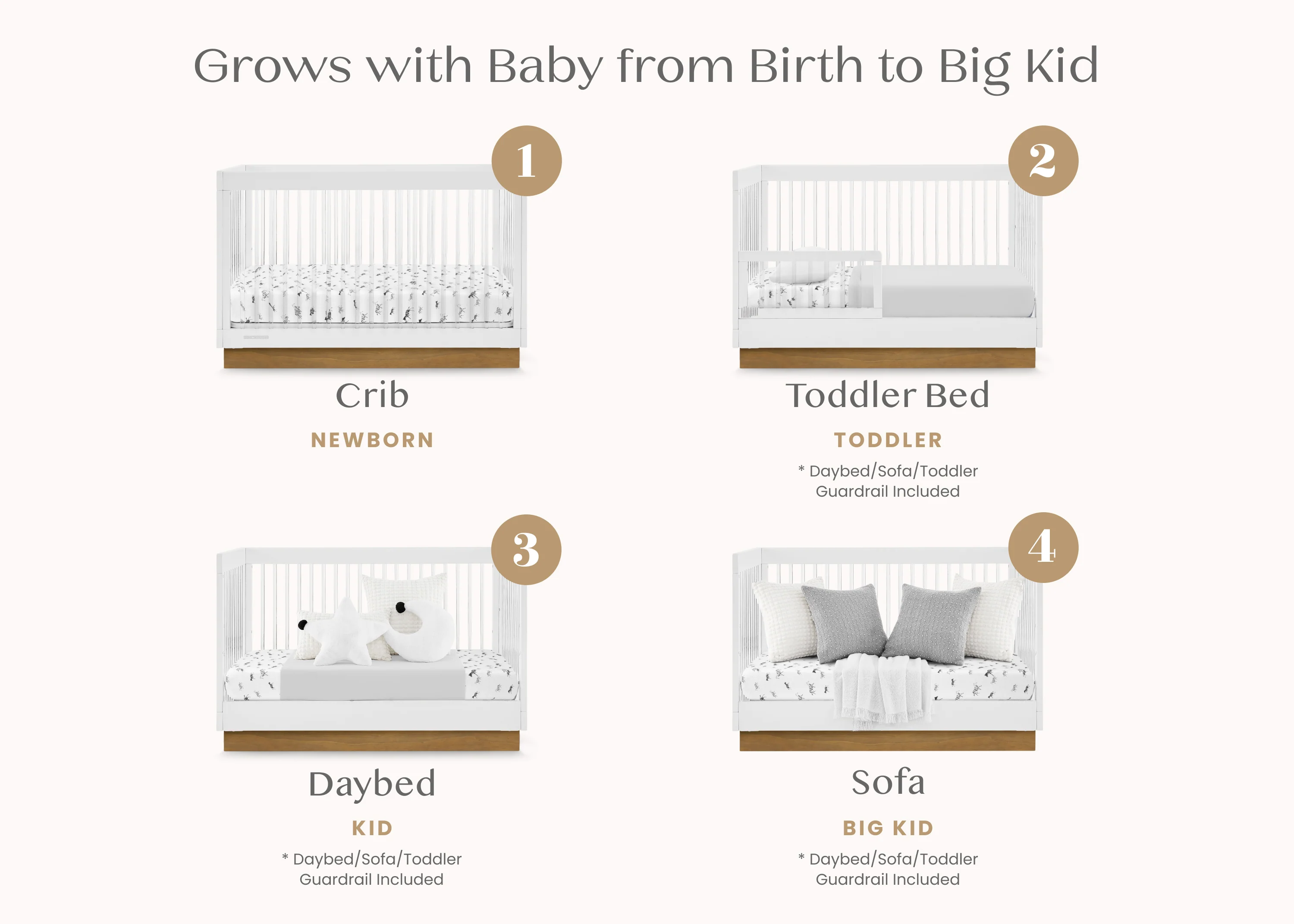 James Acrylic 4-in-1 Convertible Crib - Image 3