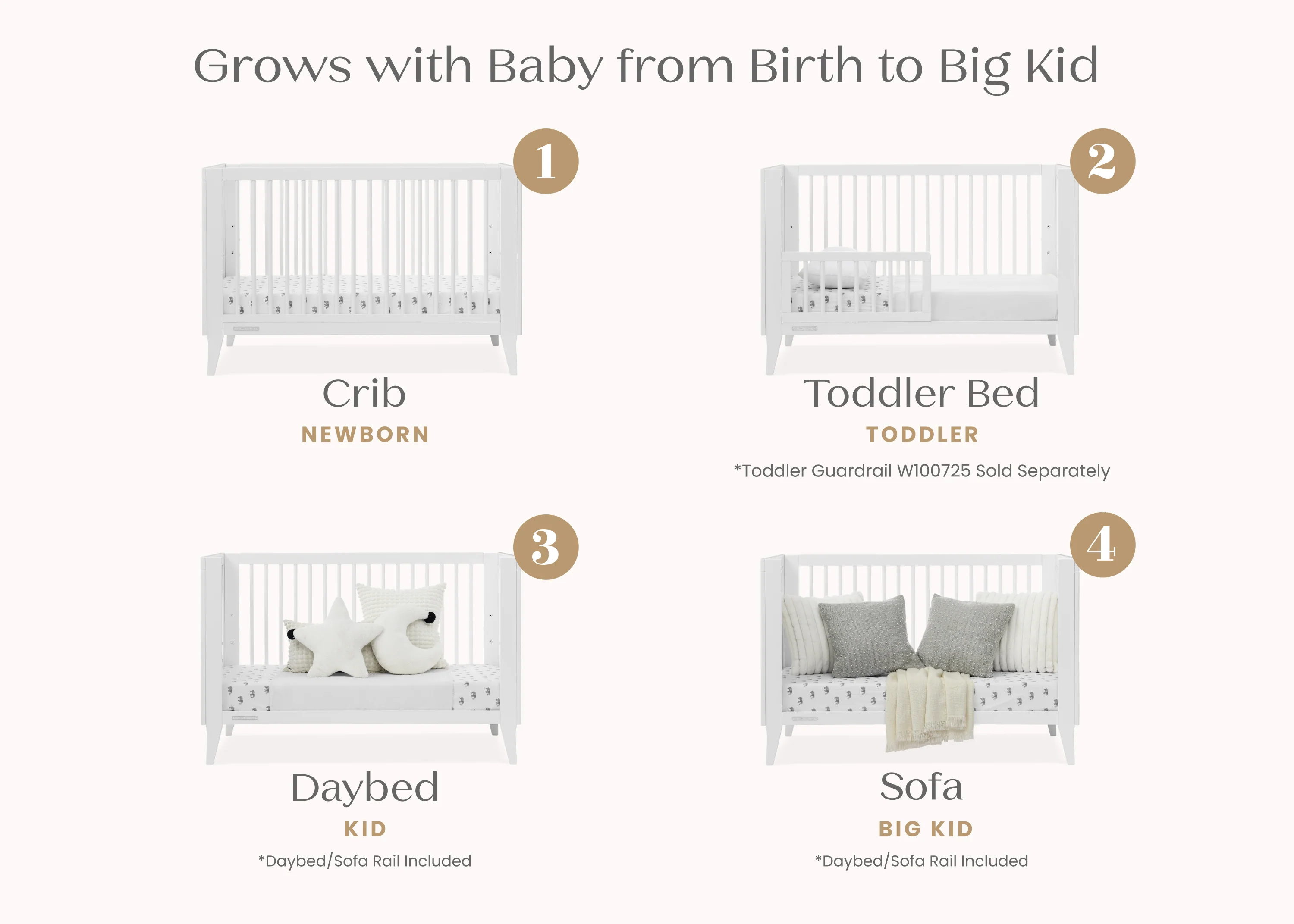 Ollie 4-in-1 Convertible Crib - Image 3