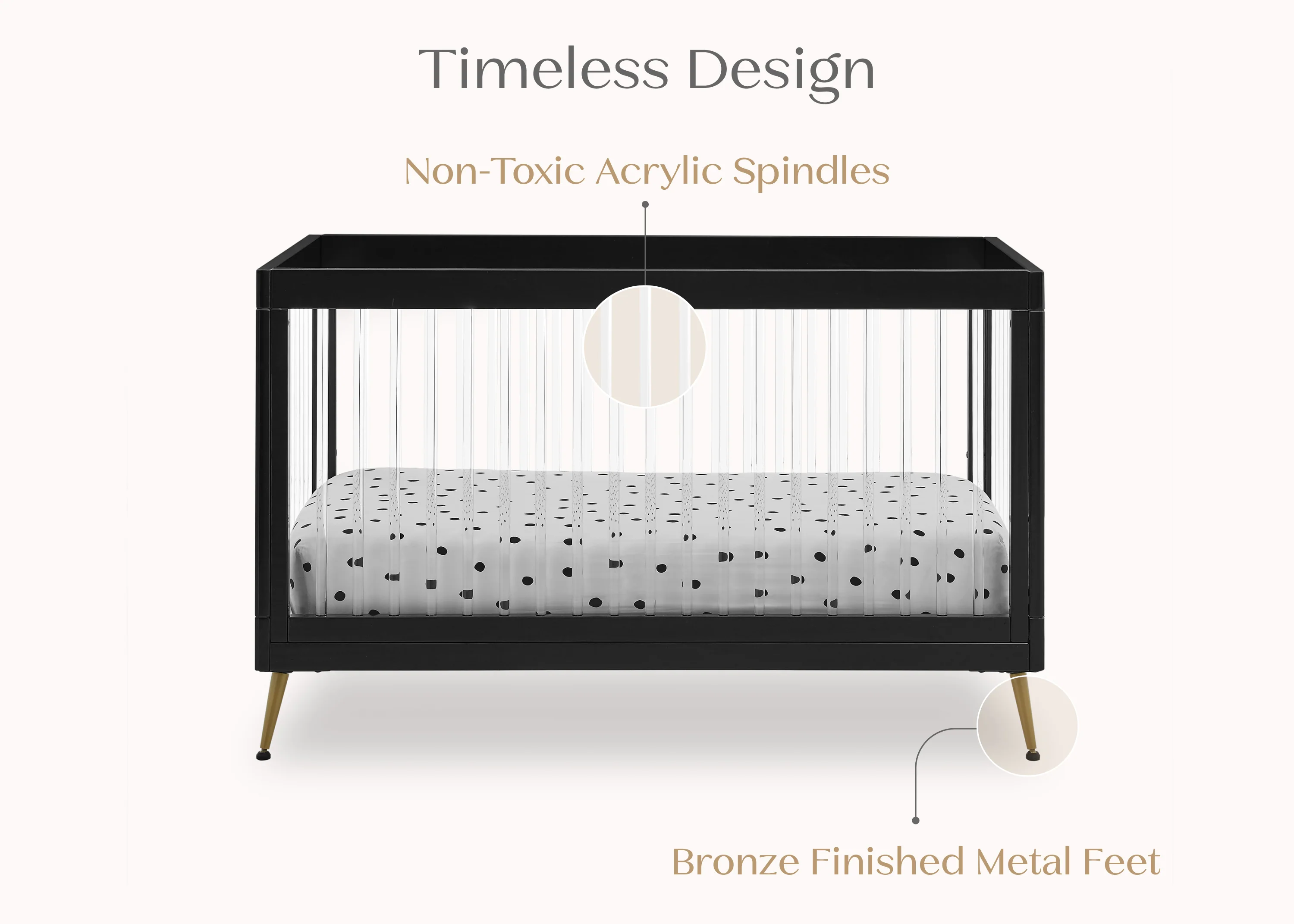 Sloane 4-in-1 Acrylic Convertible Crib - Image 22