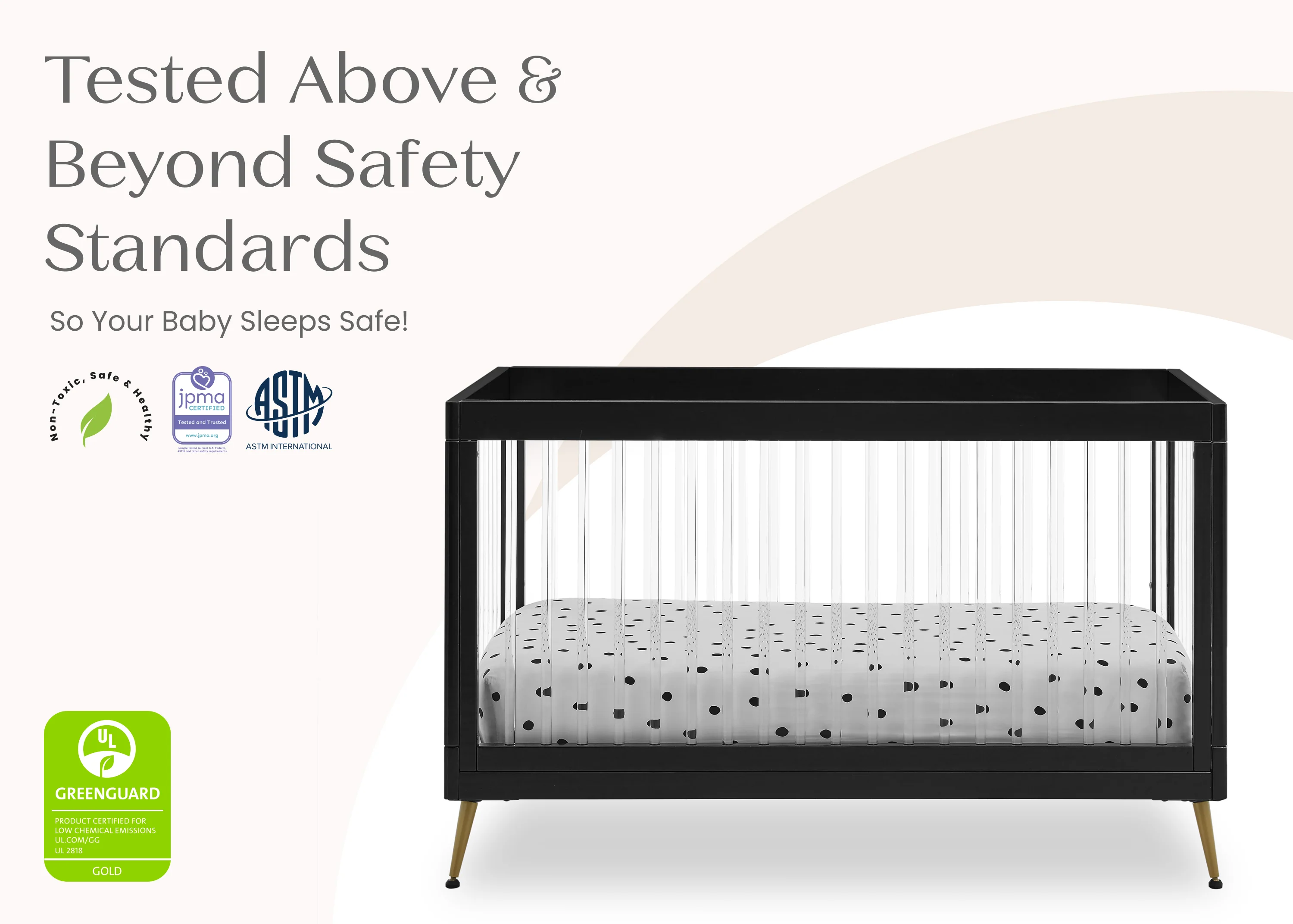 Sloane 4-in-1 Acrylic Convertible Crib - Image 24