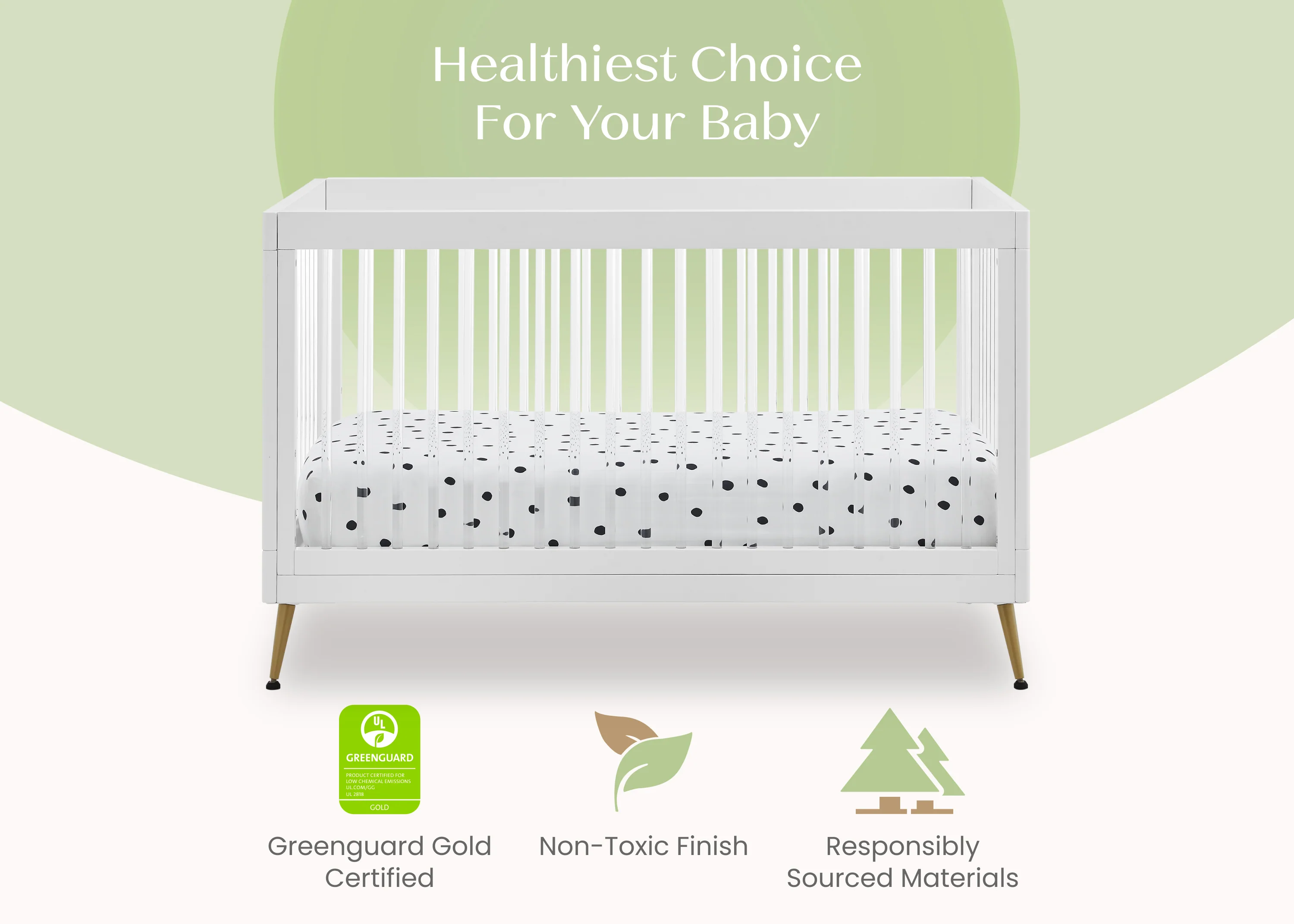 Sloane 4-in-1 Acrylic Convertible Crib - Image 4