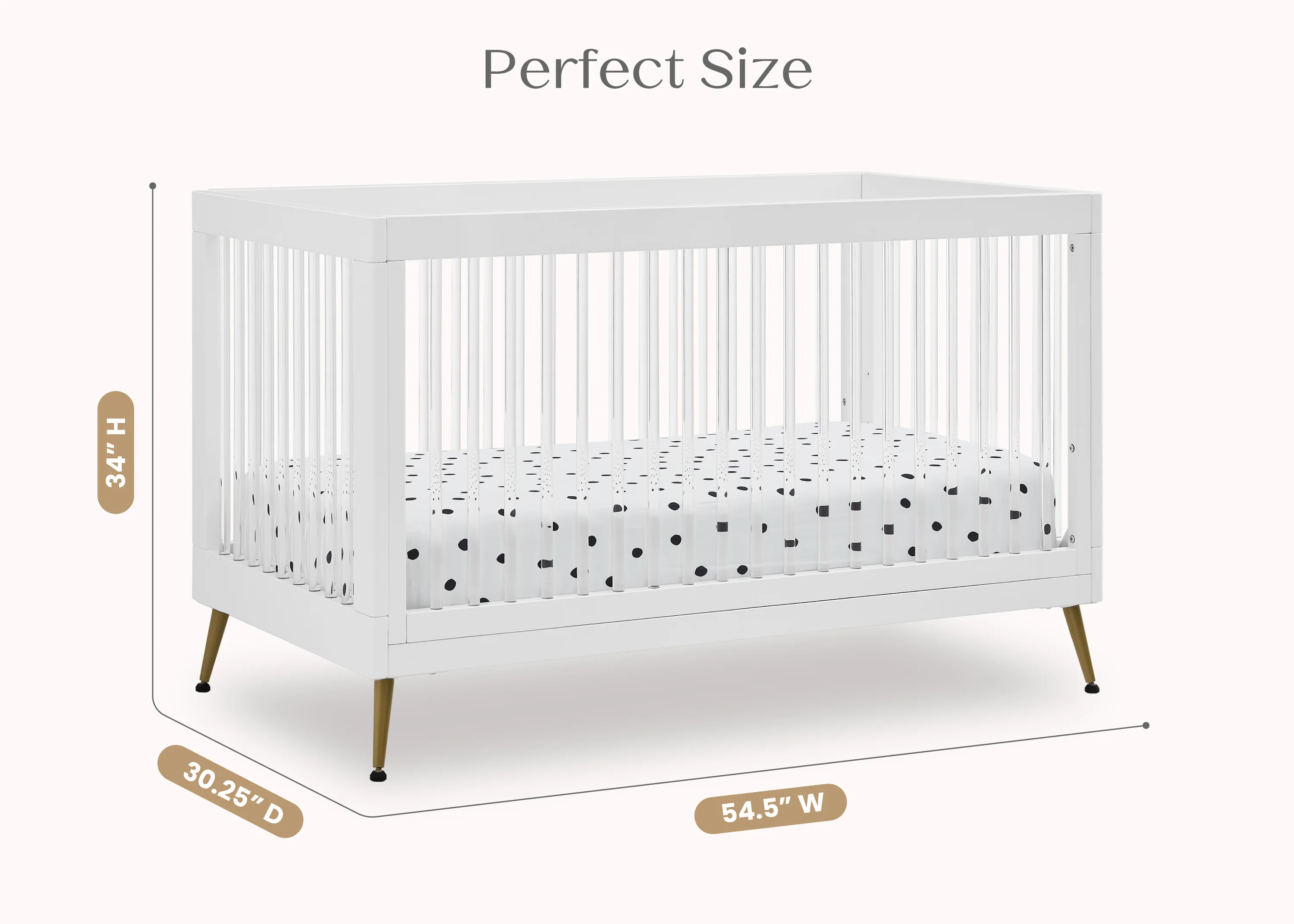 Sloane 4-in-1 Acrylic Convertible Crib - Image 7