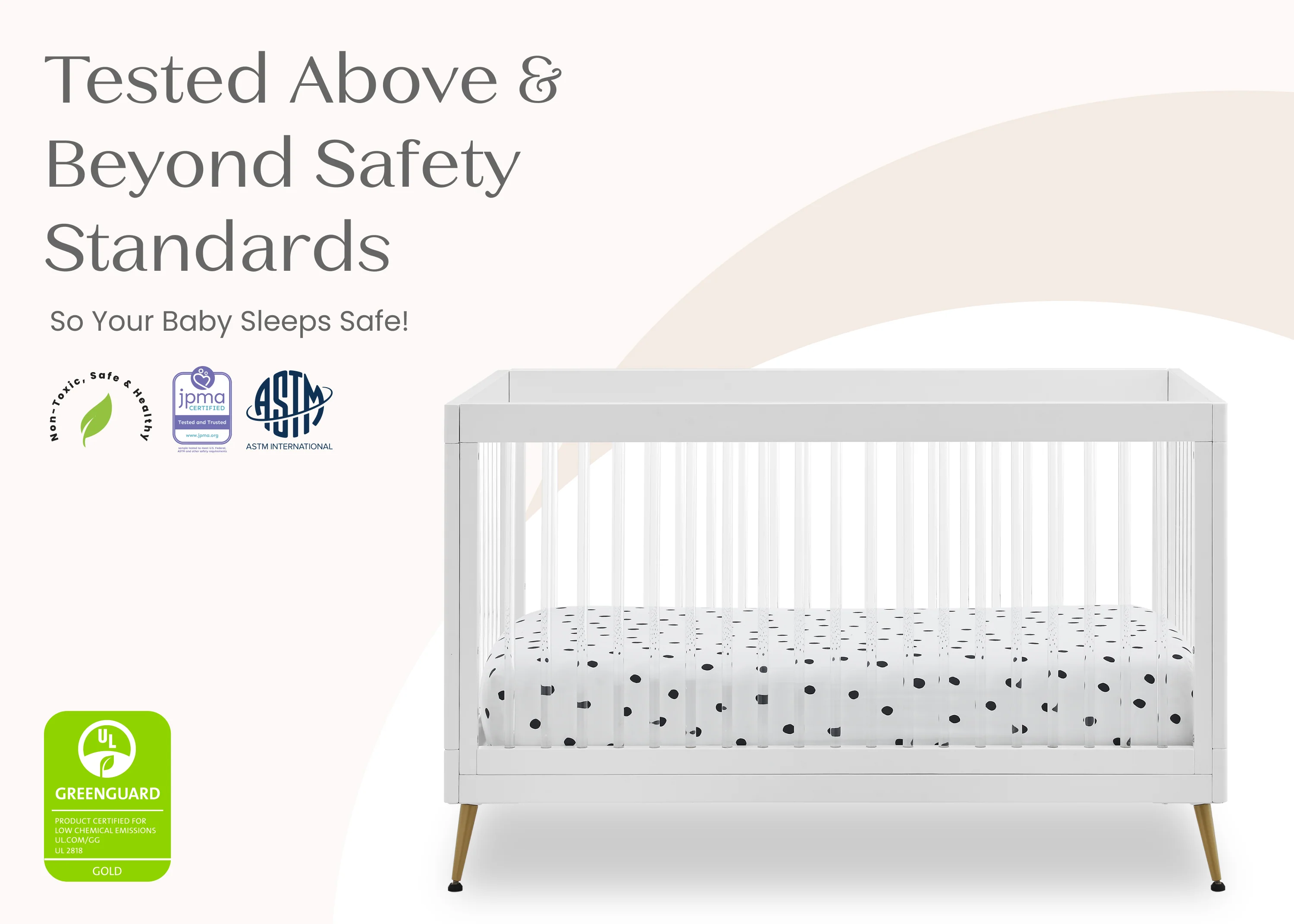 Sloane 4-in-1 Acrylic Convertible Crib - Image 8